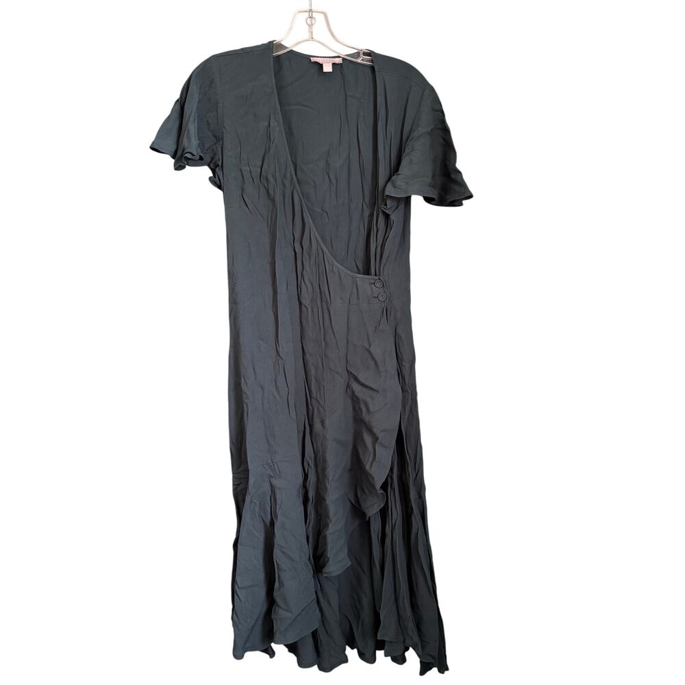 Chelsea28 Wrap Front Flutter Short Sleeve Dress